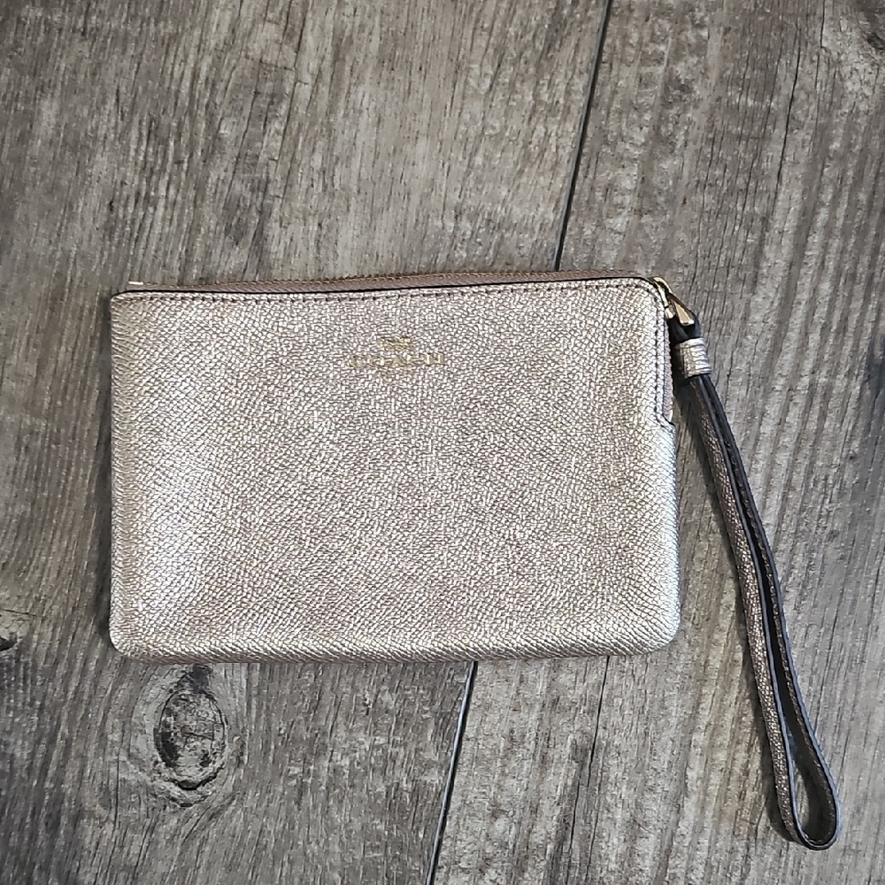 Coach Gold Wristlet Clutch
